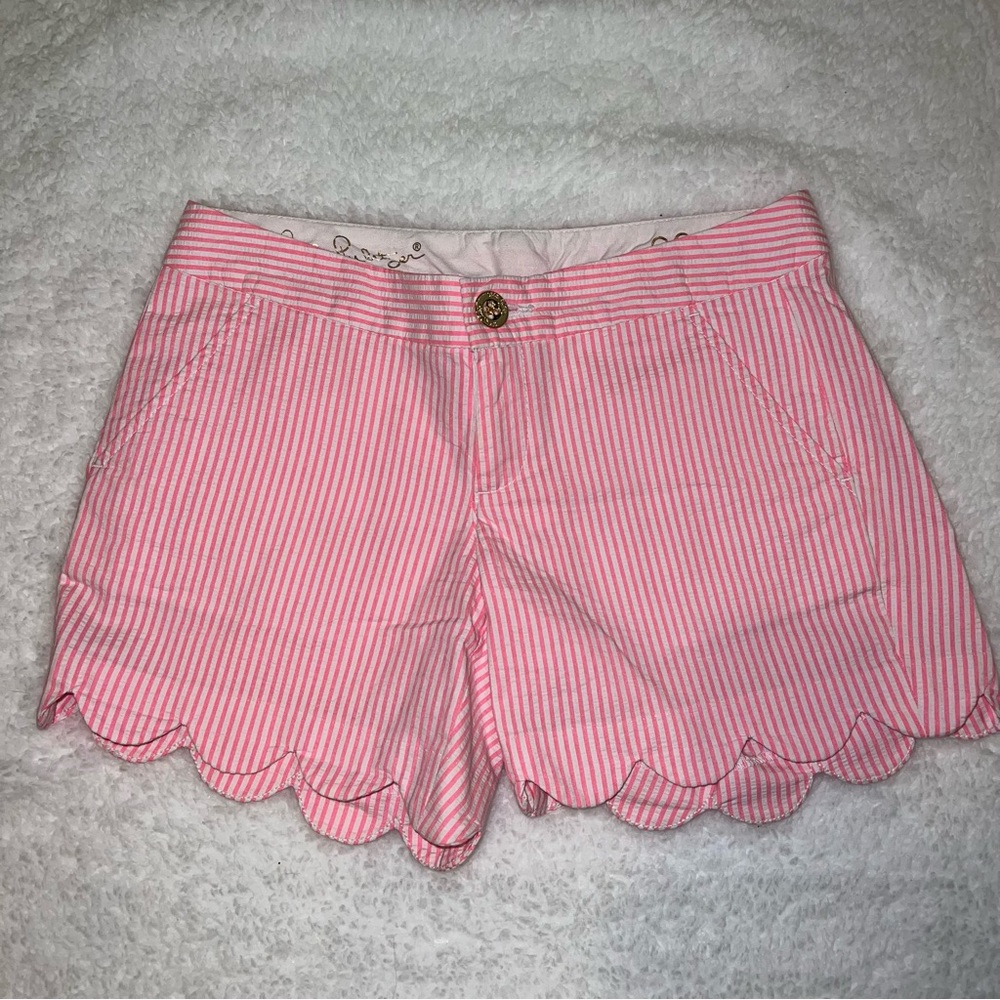 Seersucker pink stripe shorts by Lilly Pulitzer
